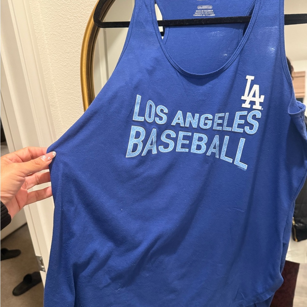 Genuine Merchandise Blue Los Angeles Baseball Tank Top